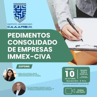 Pedimentos consolidados de empresas IMMEX - CIVA