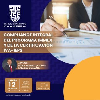 Compliance integral del programa IMMEX y de la certificación IVA-IEPS